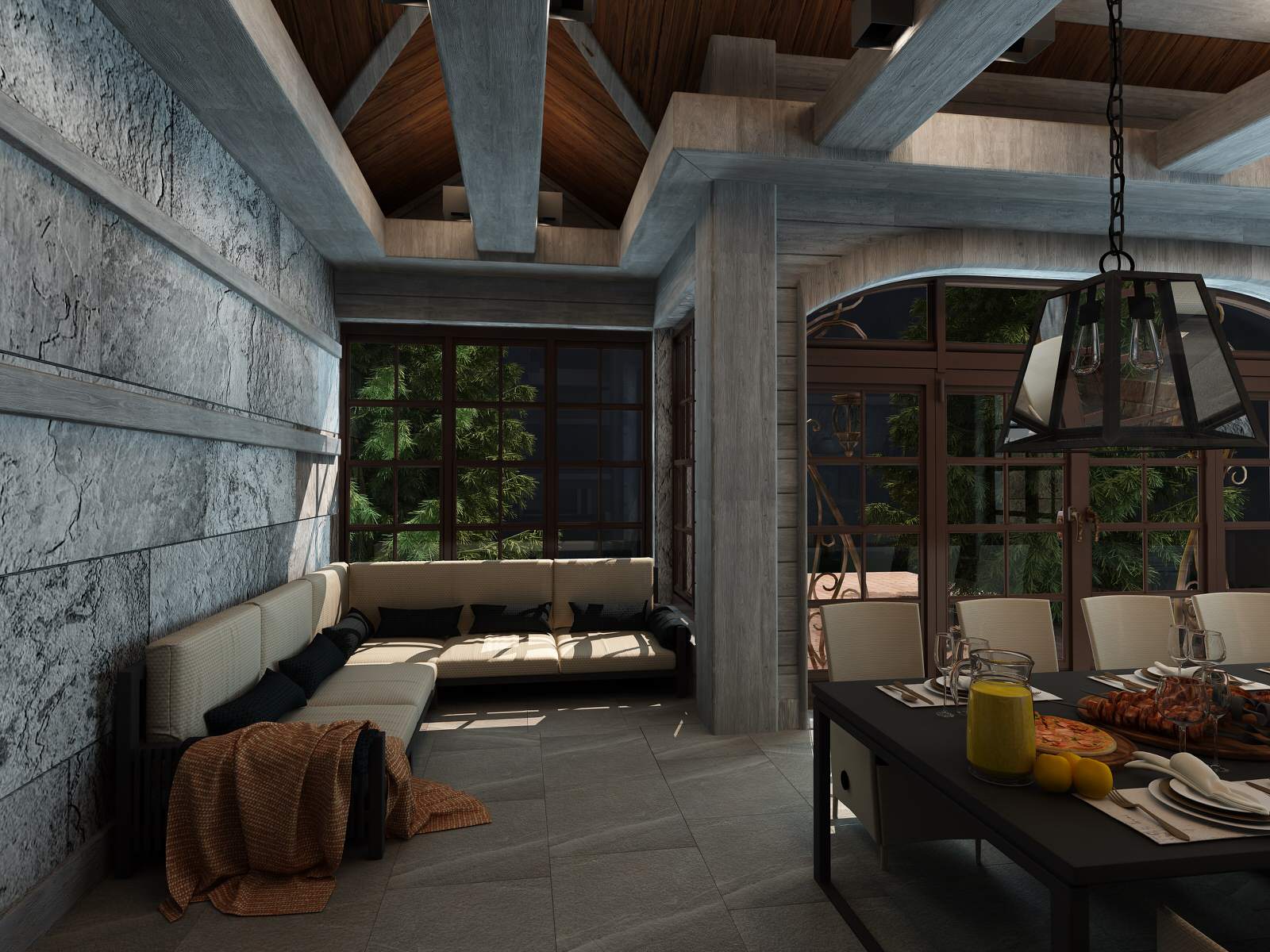 Дизайн зимней теплой беседки