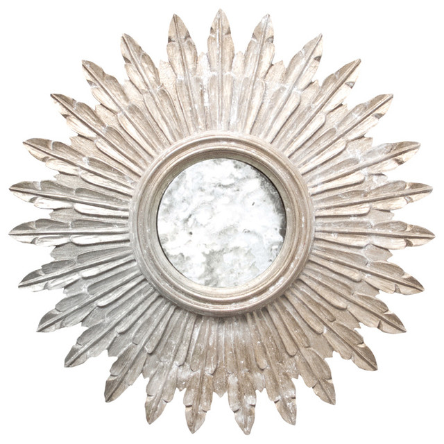 Worlds Away Small Silver Leaf Starburst Mirror Santo S