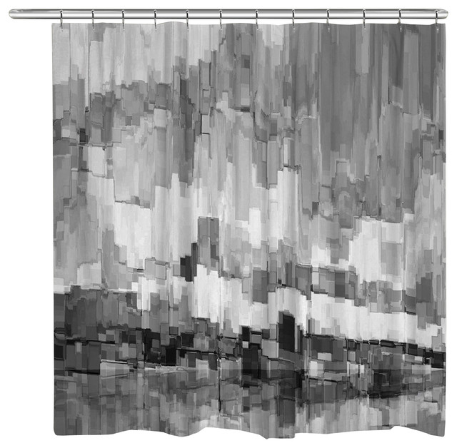 Laural Home Grey Glacier Shower Curtain, Grey And White Shower Curtain