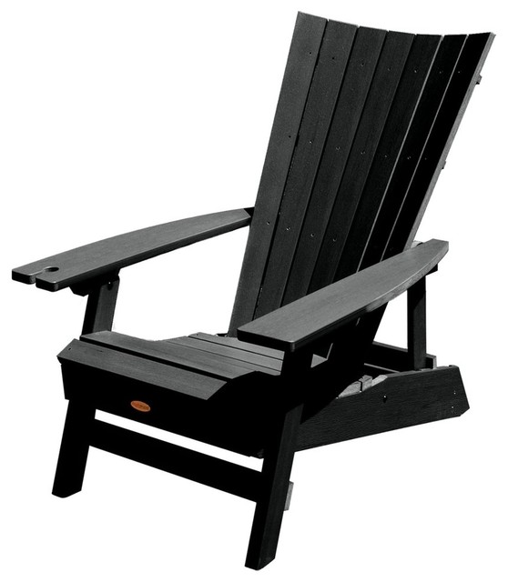 Manhattan Adirondack Chair With Wine Gl Holder Black Manhattan Adirondack Chair With Wine Gl Holder Black