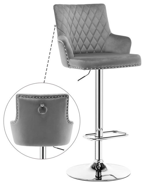 adjustable bar stool grey