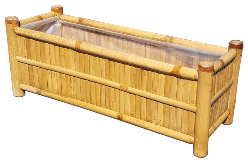 Bamboo Deck Planter Asian Outdoor Pots And Planters by Master