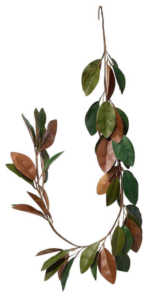 Serene Spaces Living 5 Feet Long Faux Magnolia Leaf Garland Rustic Wreaths And Garlands By Serene Spaces Living