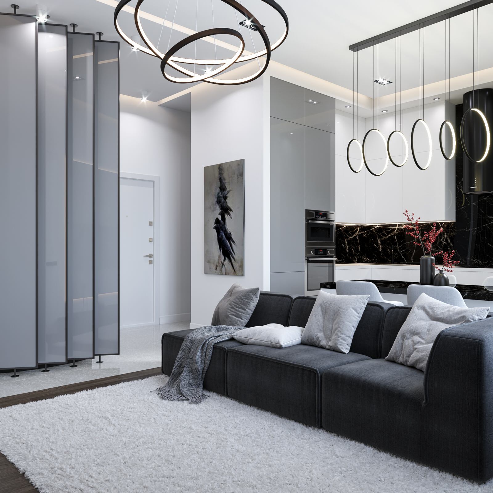 Минимализм с яркими акцентами.