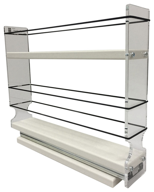 2x1 5x11 Spice Rack Drawer Cream Contemporary Spice Jars And