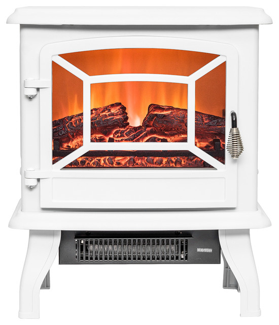 Akdy 17 Freestanding Portable Electric White Fireplace Heater 3d Akdy 17 Freestanding Portable Electric White Fireplace Heater 3d Flames Beach Style Stoves By Home Improvement
