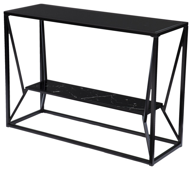 Eklund Long GlassTop Console Table Transitional Console Tables