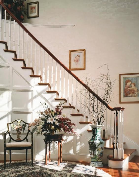 Inspiration for a large traditional staircase in Boston.