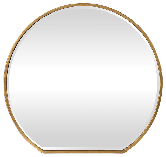 Luxe Gold Iron Round Arch Wall Mirror 42 Sunrise Vanity Circle Thin Frame Contemporary Mirrors By My Sy Home - Gold Leaf Arch Wall Mirror Luxe Gold Iron Round Arch Wall Mirror 42 Sunrise Vanity Circle Thin Frame Contemporary Mirrors By My Sy Home - Gold Leaf Arch Wall Mirror
