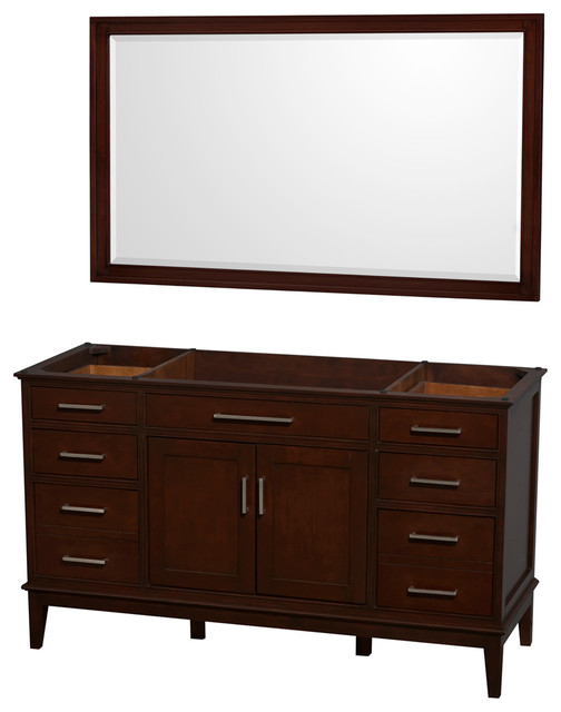Hatton 60" Vanity, 56" Mirror Transitional Bathroom Vanities And