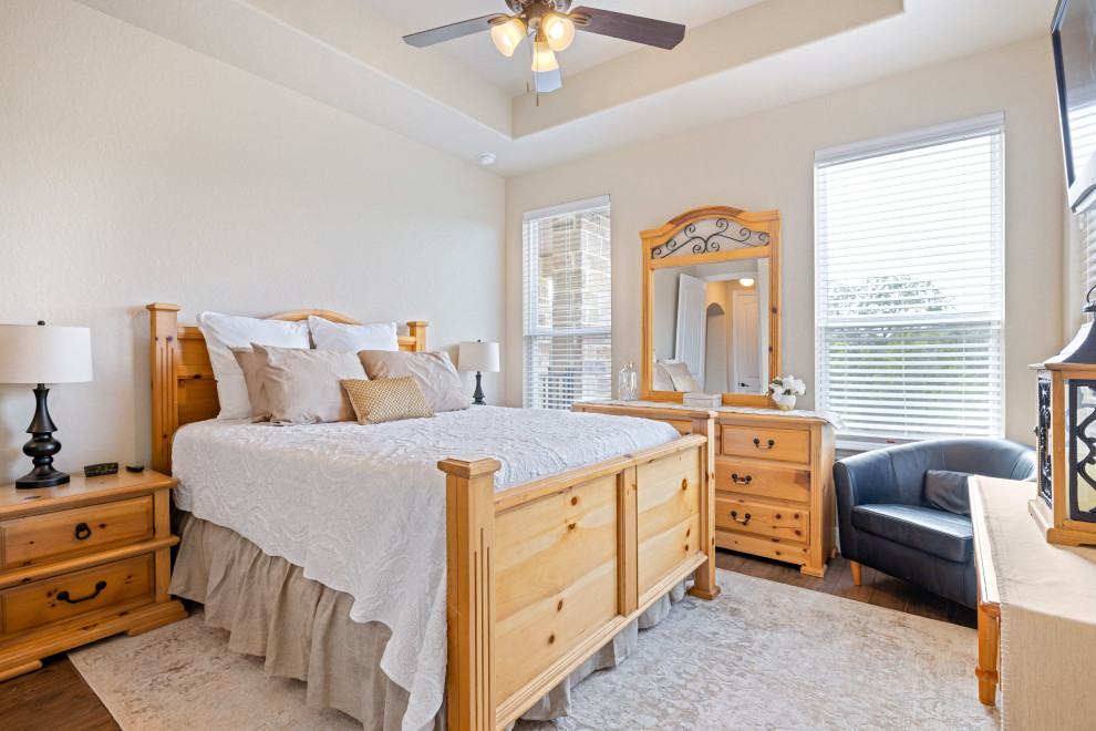 Inspiration for a transitional bedroom remodel in Austin