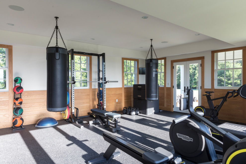 Hudson Valley Modern Farmhouse Farmhouse Home Gym New York by