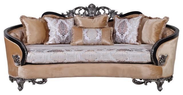 Rosabella Luxury Victorian Sofa Black Silver Sofas Rosabella Luxury Victorian Sofa Black Silver