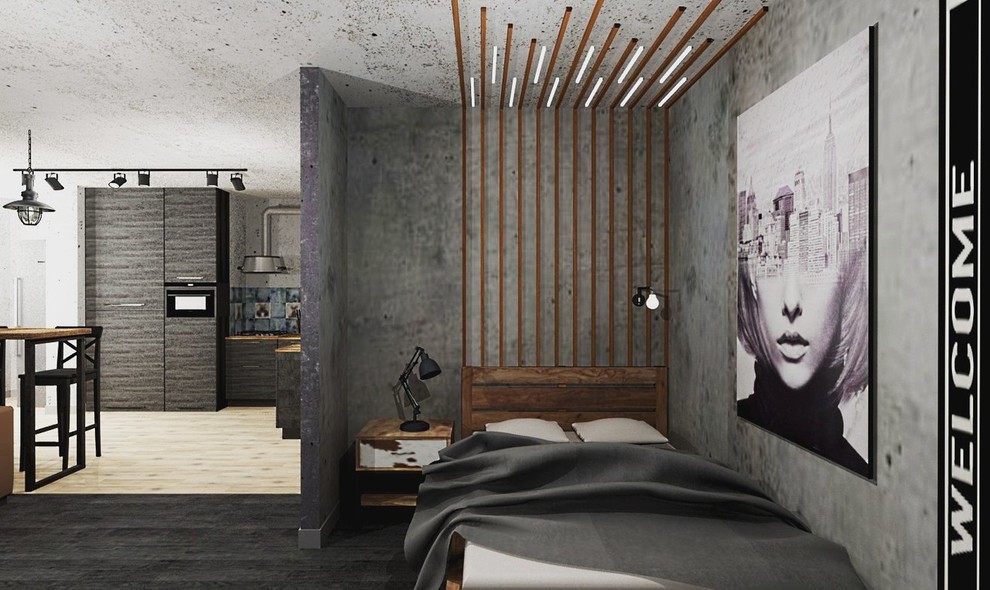 Холостяцкая студия в стиле лофт