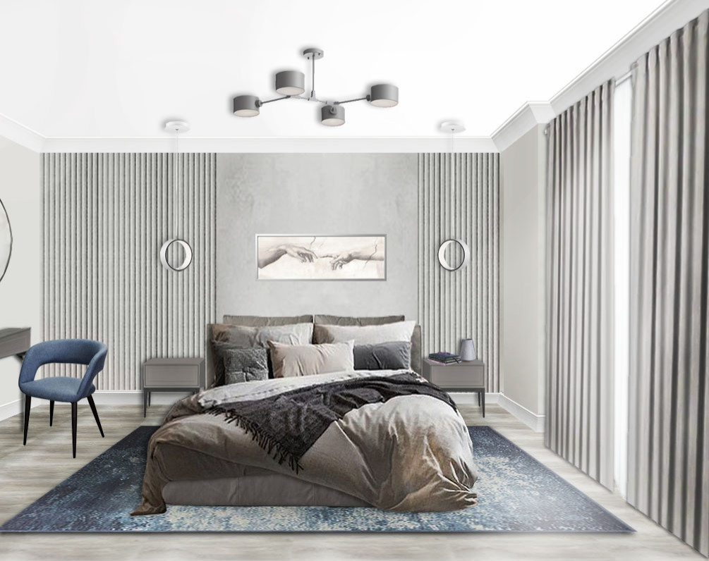 3д коллаж спальни