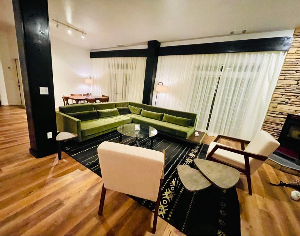 Mount Shasta Mountain Retreat, "Casa Condor" - Midcentury - Living Room ...