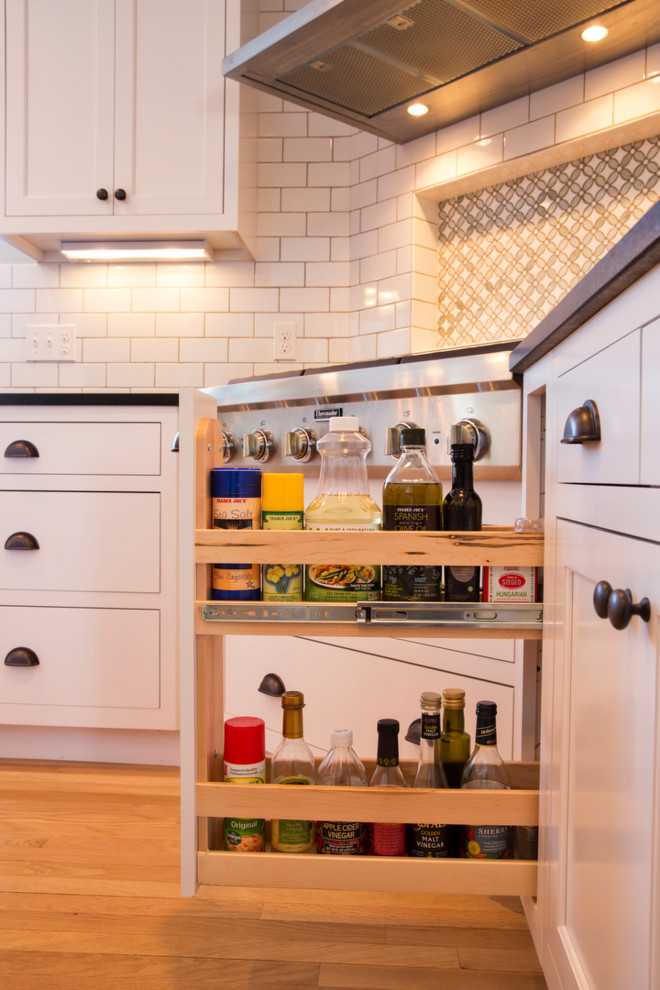 Inspiration for a transitional kitchen remodel in Boston