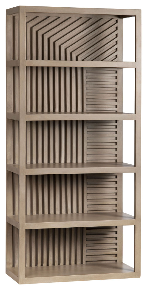 San Antonio Mango Wood Etagere Shelf, Natural Transitional Bookcases by Crestview