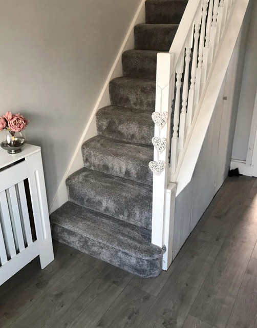 Cottage Soft Pebble Oak Laminate Flooring - Staircase - Other - by Direct  Wood Flooring | Houzz