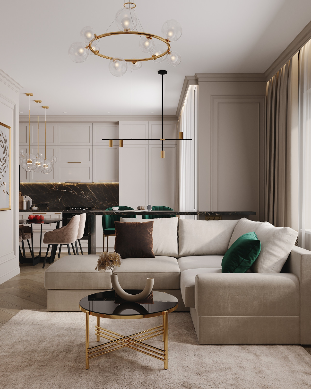 Дизайн-проект кухня-гостиная