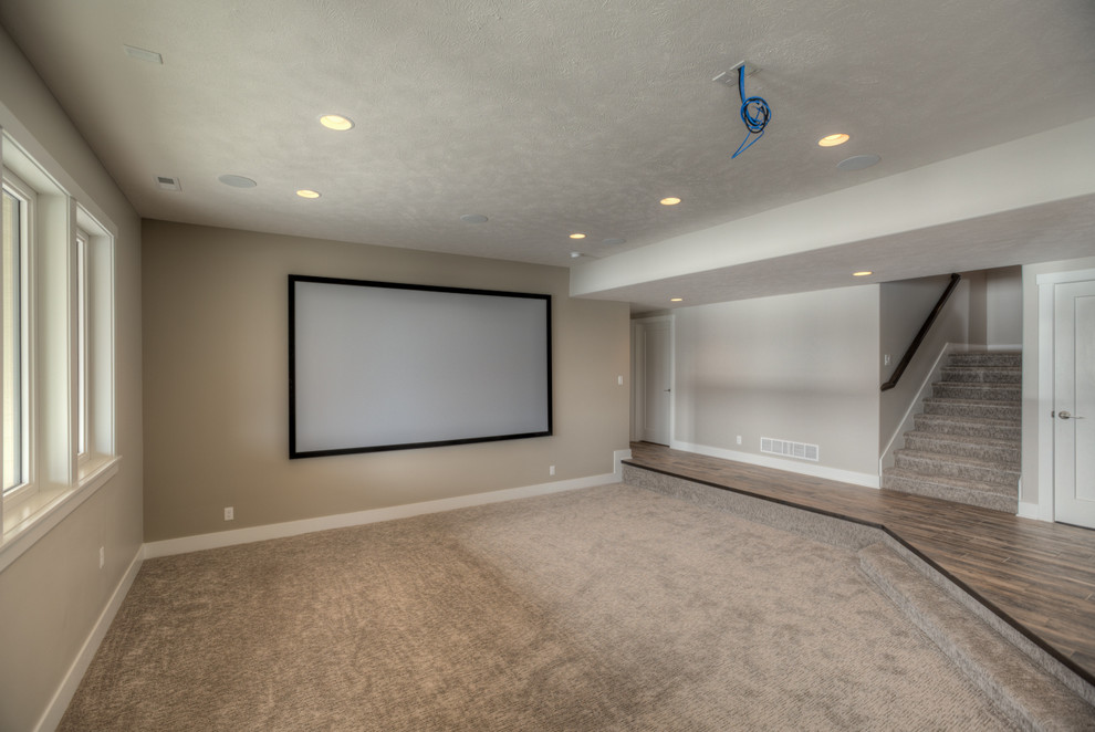 Transitional home theatre in Omaha.