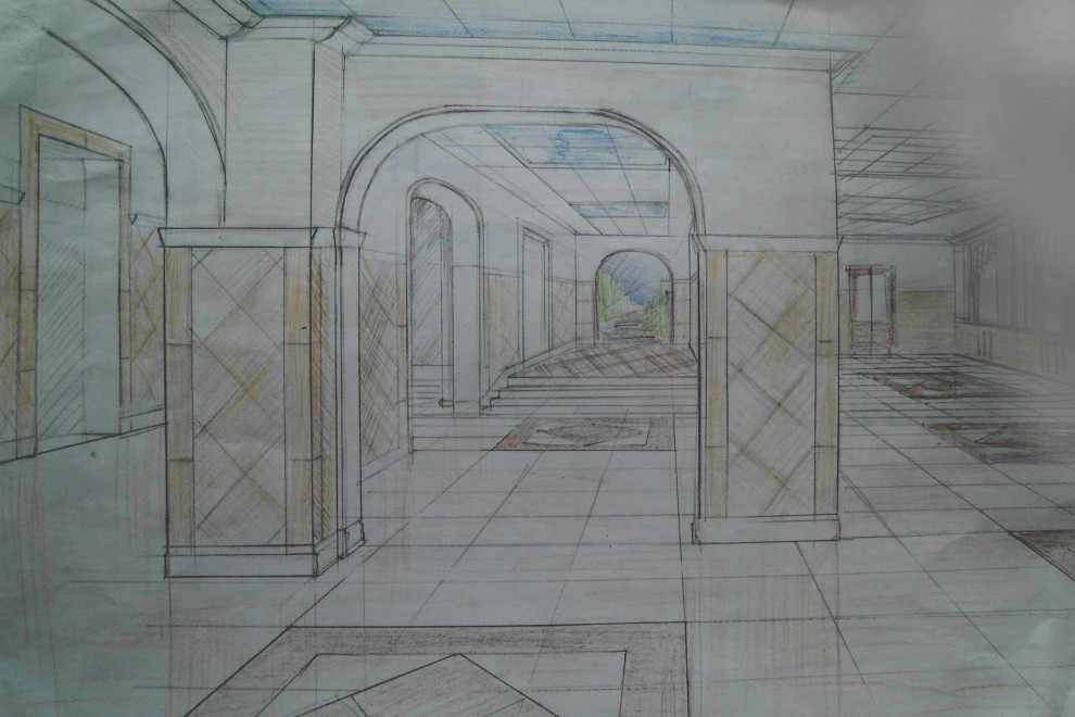 Холл в многоэтажном жилом доме Ходынское поле