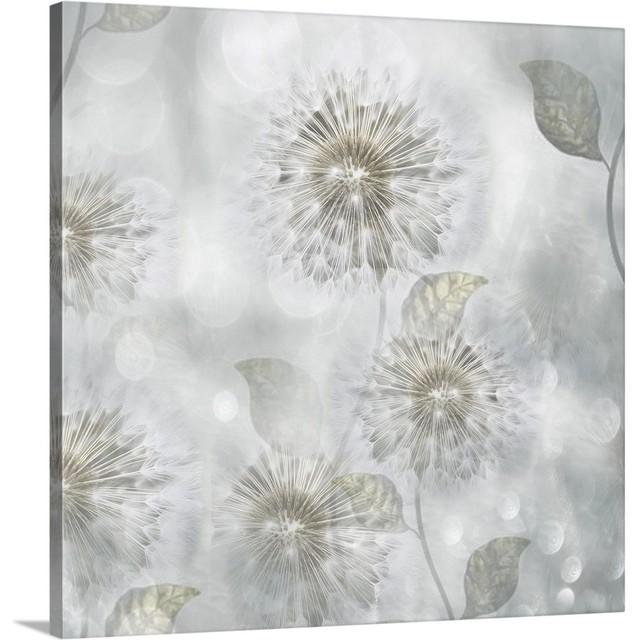 "Blowing Wishes II" Wrapped Canvas Art Print, 30"x30" Contemporary