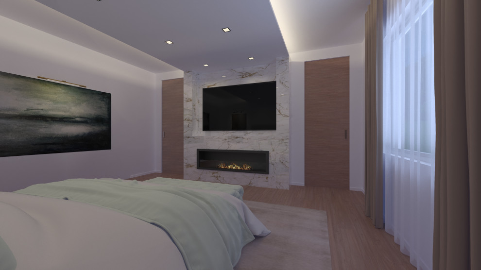Inspiration for a modern bedroom in Los Angeles.