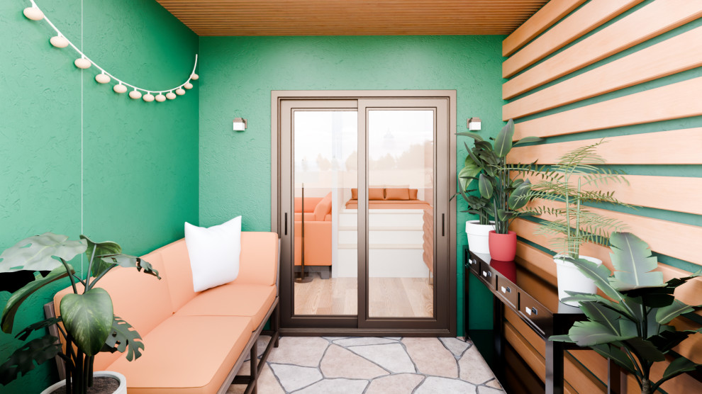 Terrasse urbaine cosy avec ambiance chaleureuse