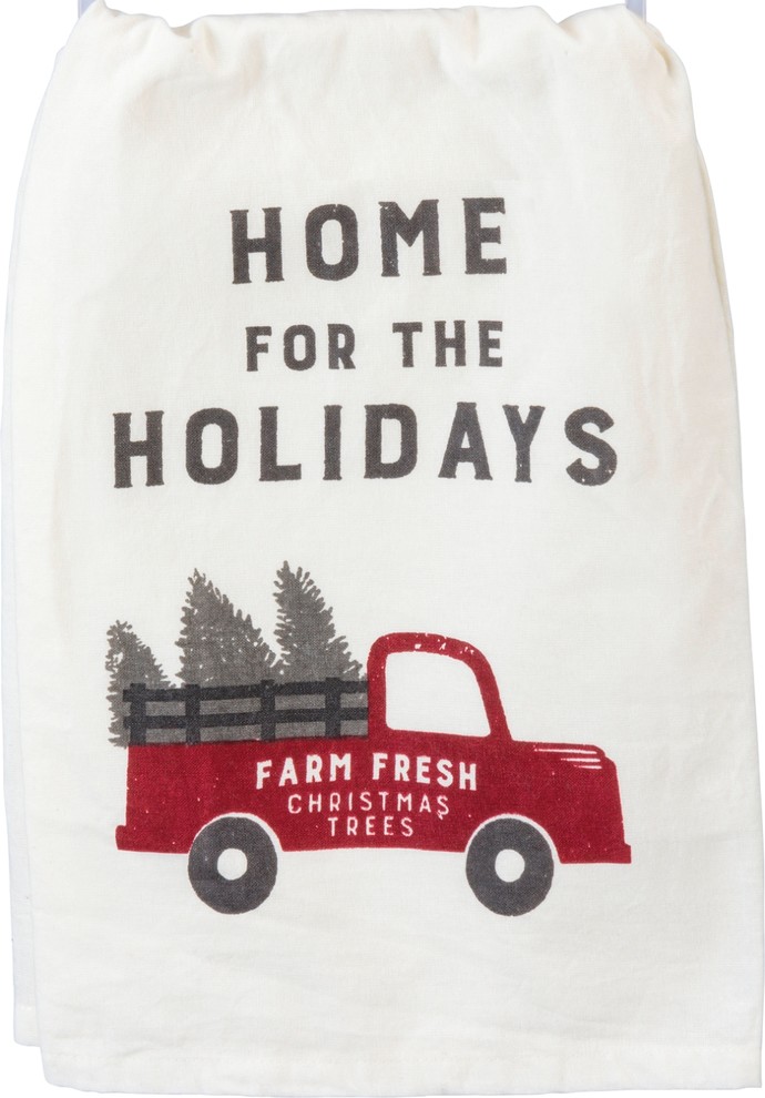 Kay Dee Designs Home For Christmas Holiday Truck Flour Sack Dish Towel