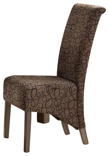 Monarch Specialties Modern Swirl Parson Chair in Brown