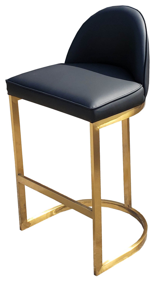 Gold Frame with Faux Leather Kitchen Island Counter Bar Stool