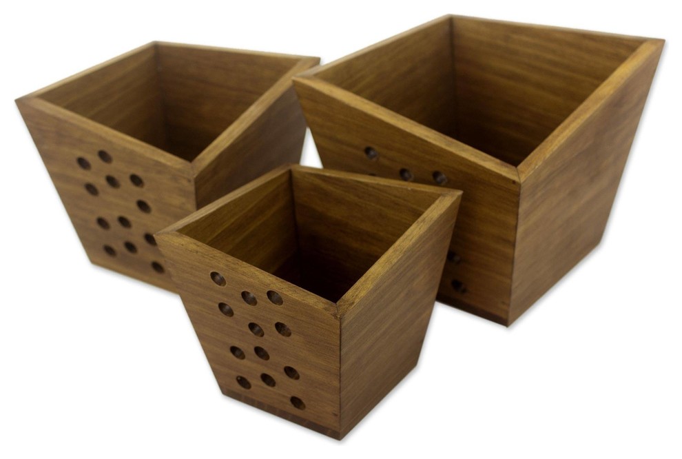 Star Shower Wood Nesting Centerpieces, 3-Piece Set