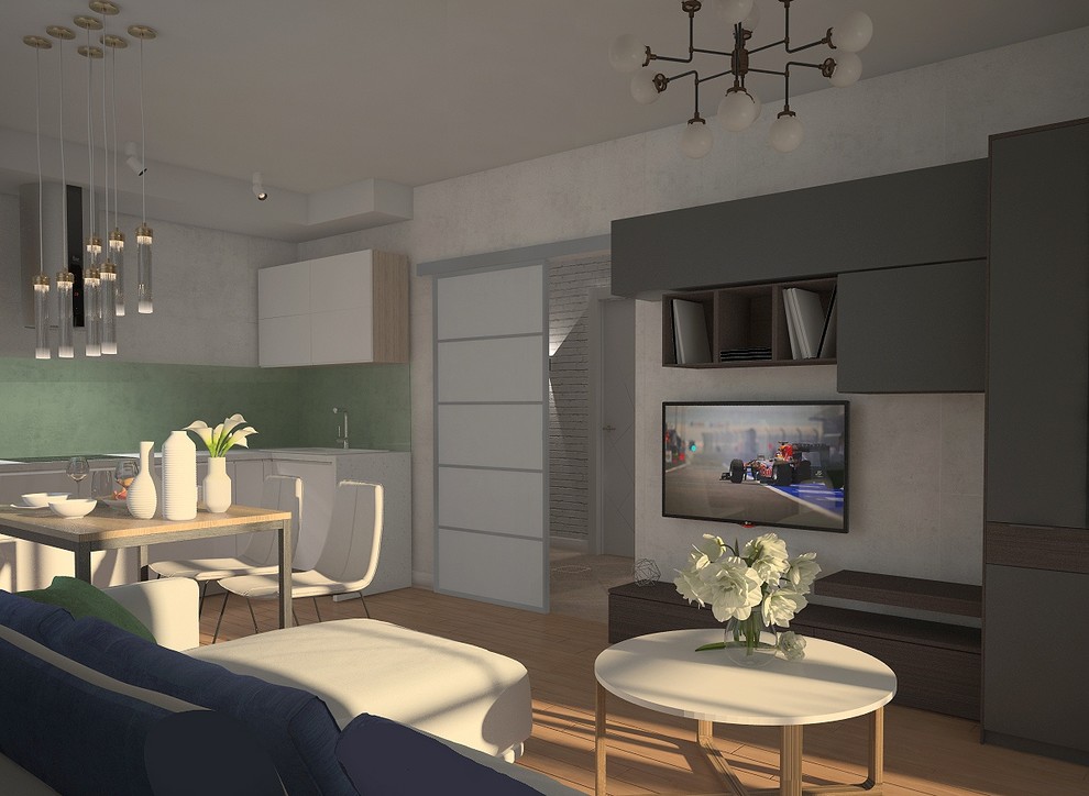 Проект 2-х комнатной квартиры в современном стиле