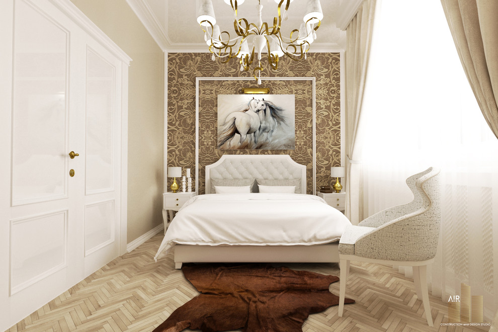 Визуализация интерьера спальни в классическом стиле