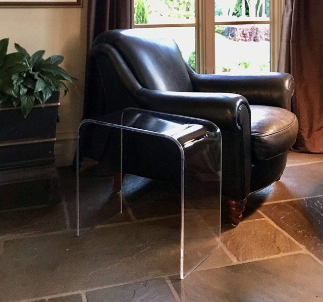 Acrylic End Table, 21"x12"x21", 1/2" Thick, Clear Contemporary Side