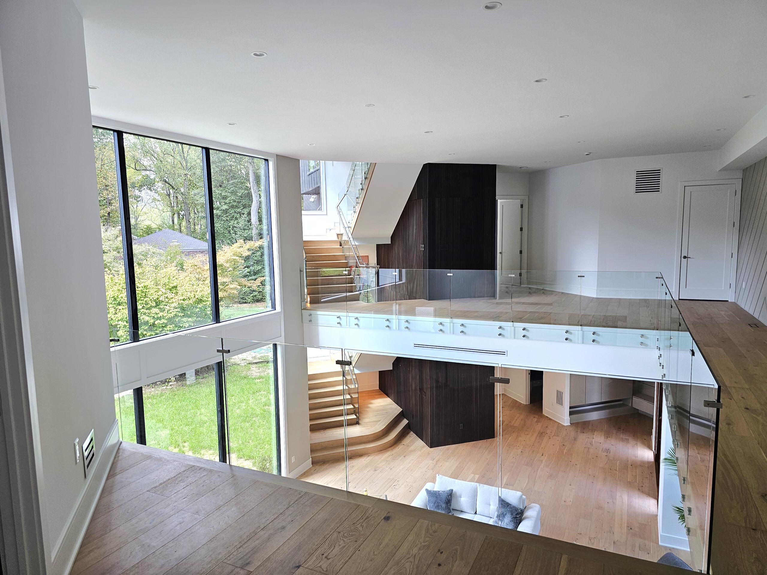 129_White Oak Slanted Riser Modern Stair, Mclean, VA 22102