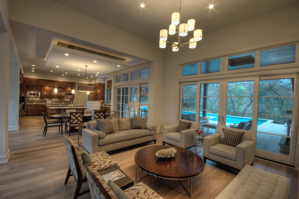 Photo of a contemporary family room in Austin.