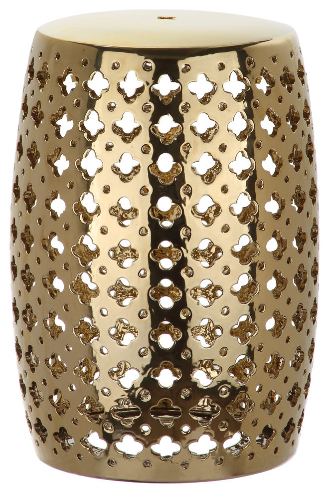 Safavieh Lacey Garden Stool, Plated Gold