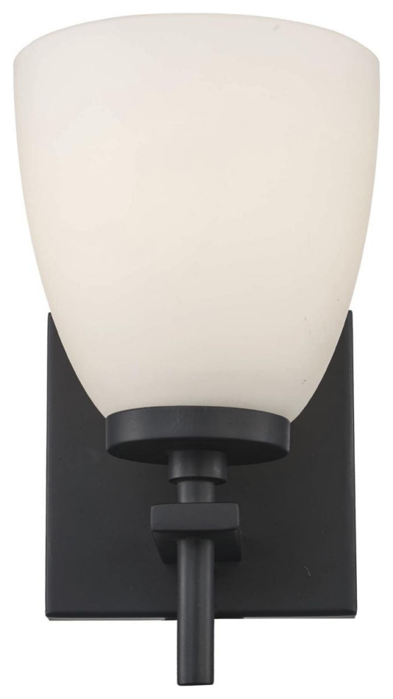 Oxnard 1 Light Wall Sconce, Black Transitional Bathroom Vanity