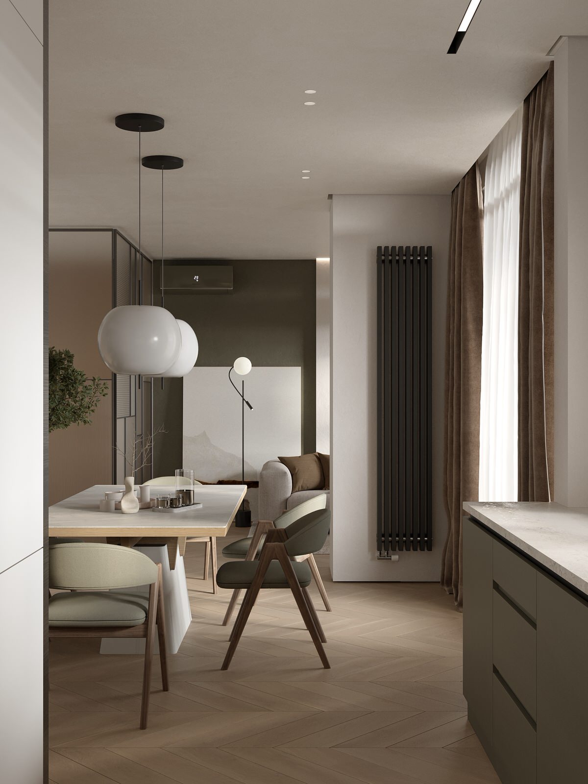 Проект 2-х уровневой квартире в эко-стиле.