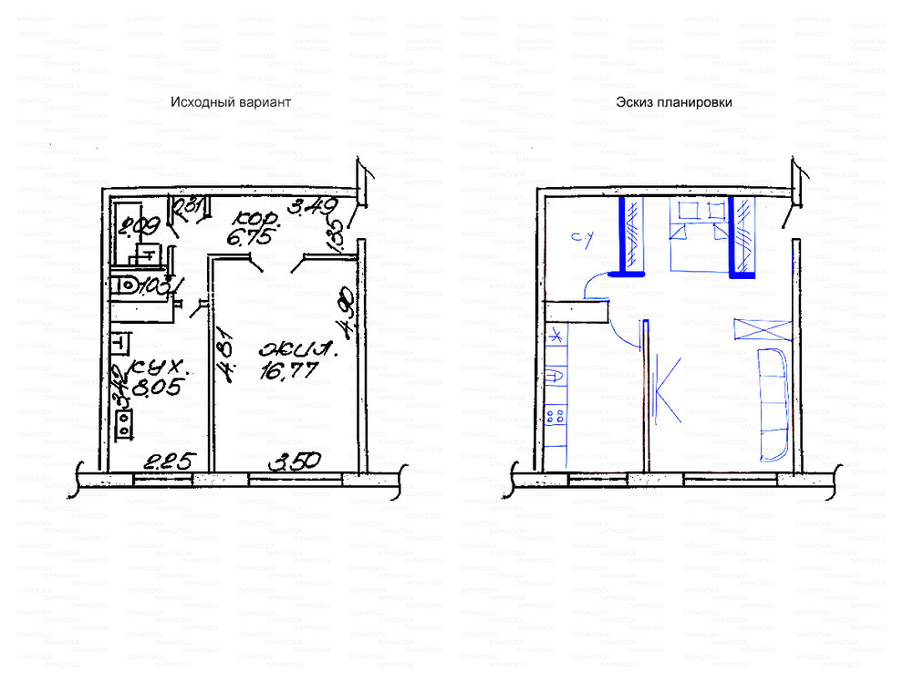 Идеи перепланировки для однокомнатных квартир