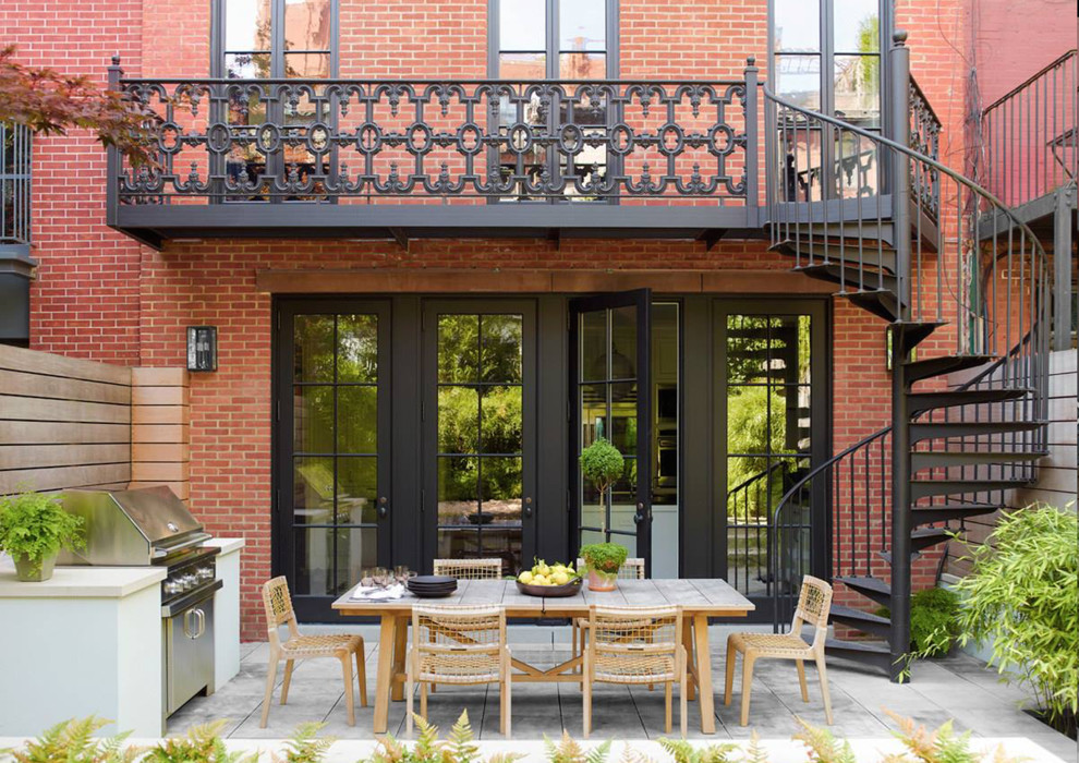 Example of a transitional home design design in New York