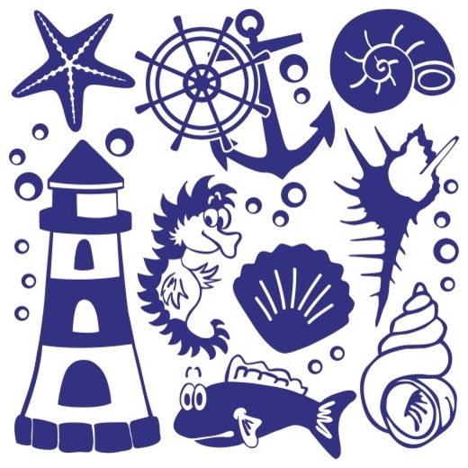 Maritime Set Wall Decal Beach Style Wall Decals by Style and Apply