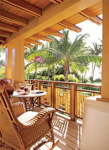 This is an example of a tropical verandah in Hawaii.