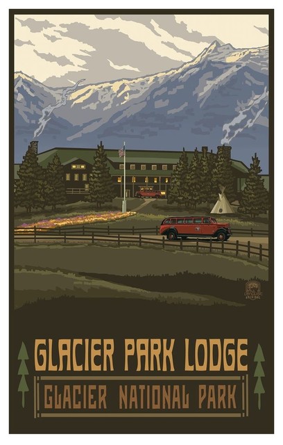 by artist paul a. lanquist glacier park lodge, glacier art print contemporary fine art prints by art of place houzz by artist paul a.