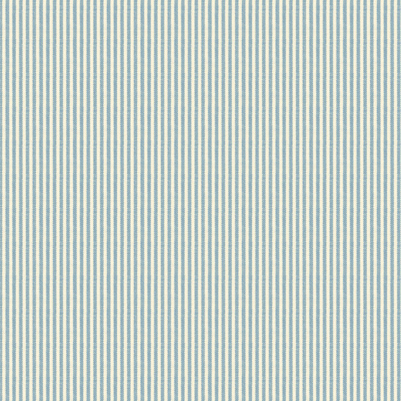 Pinstripe Cotton Fabric, Light Blue