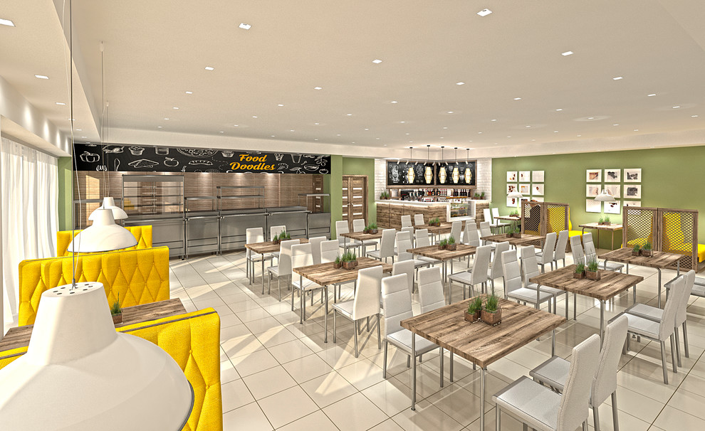 Дизайн интерьера кафе быстрого питания