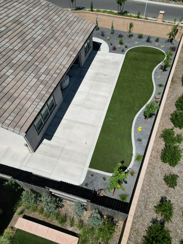 Roseville Backyard Turf and Concrete