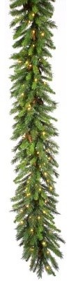 14 in. x 9 ft. Cheyenne Pine Pre-lit Garland with Cones